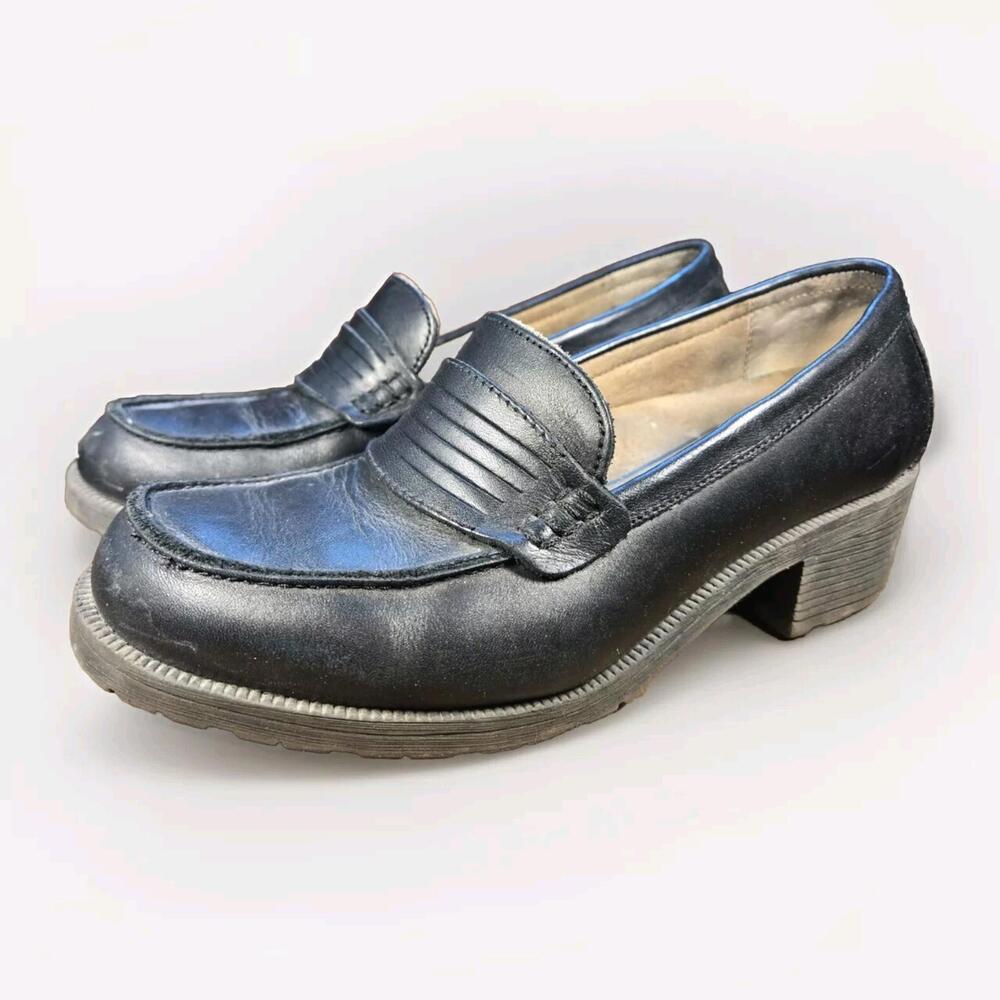 Eastland Newbury black Leather Loafers Oxford pumps Women slip on Shoes Size 8